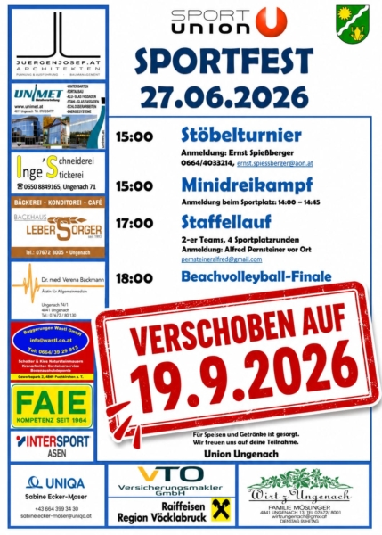 Sportfest abgesagt